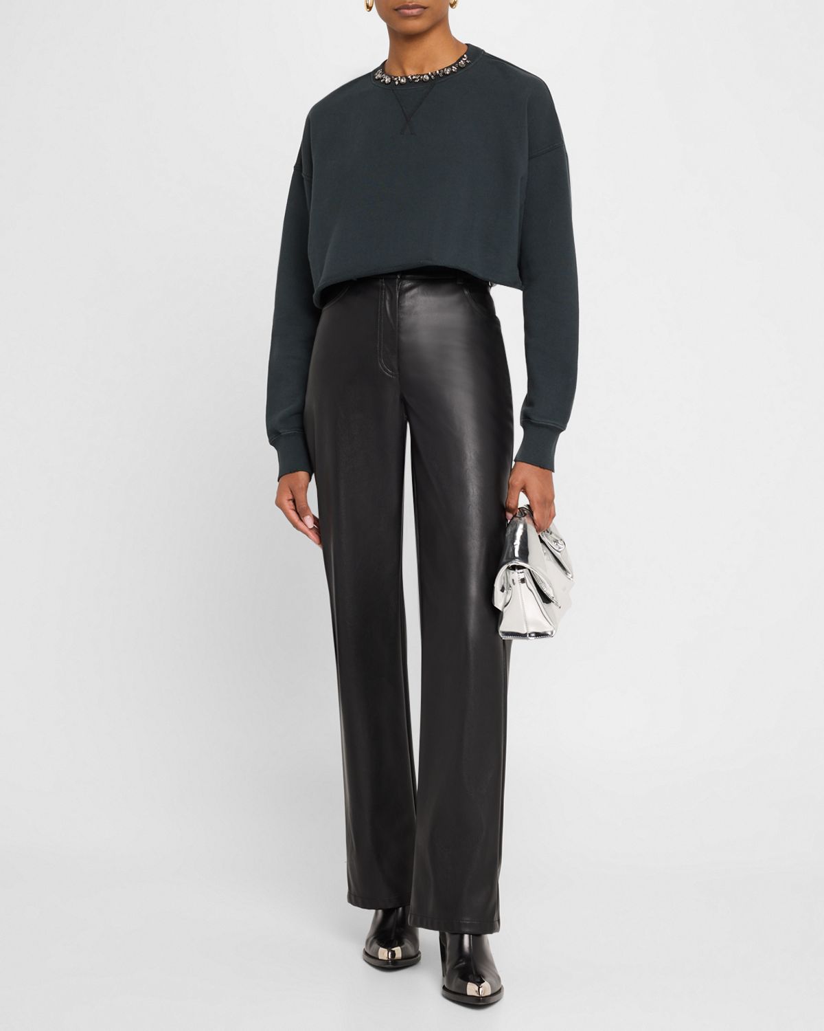 Golden Goose Golden Embellished Cropped Sweatshirt