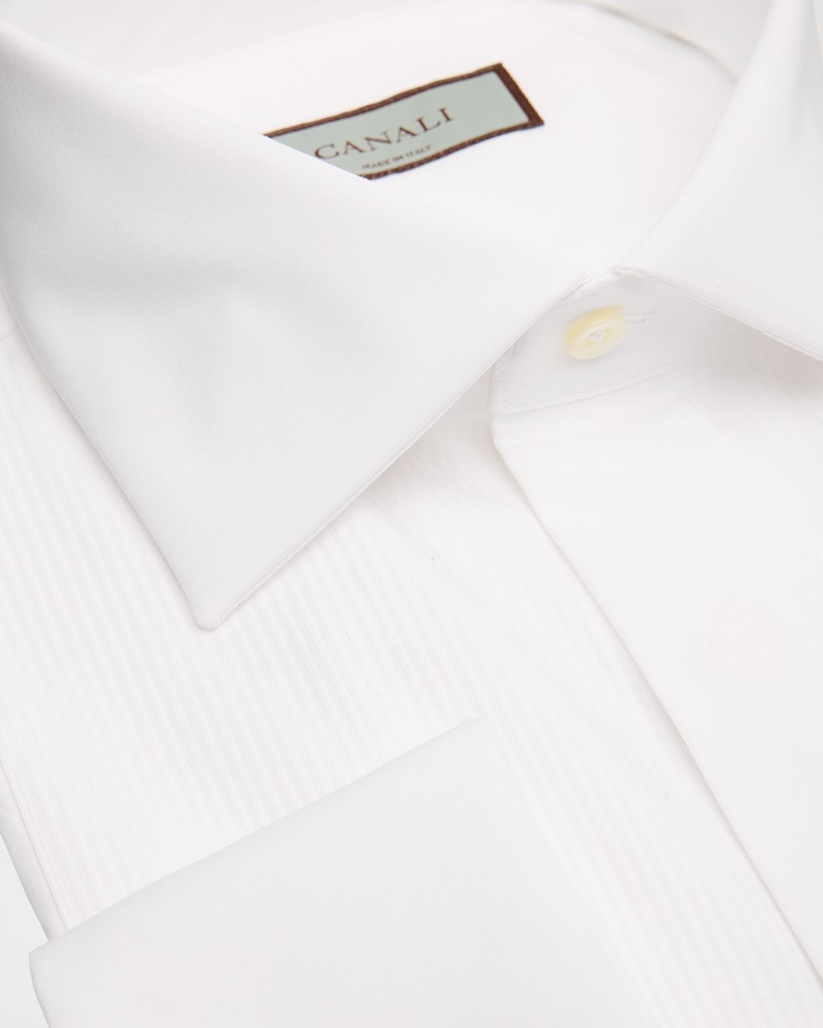 Canali Men 's French-Cuff Textured Bib Shirt