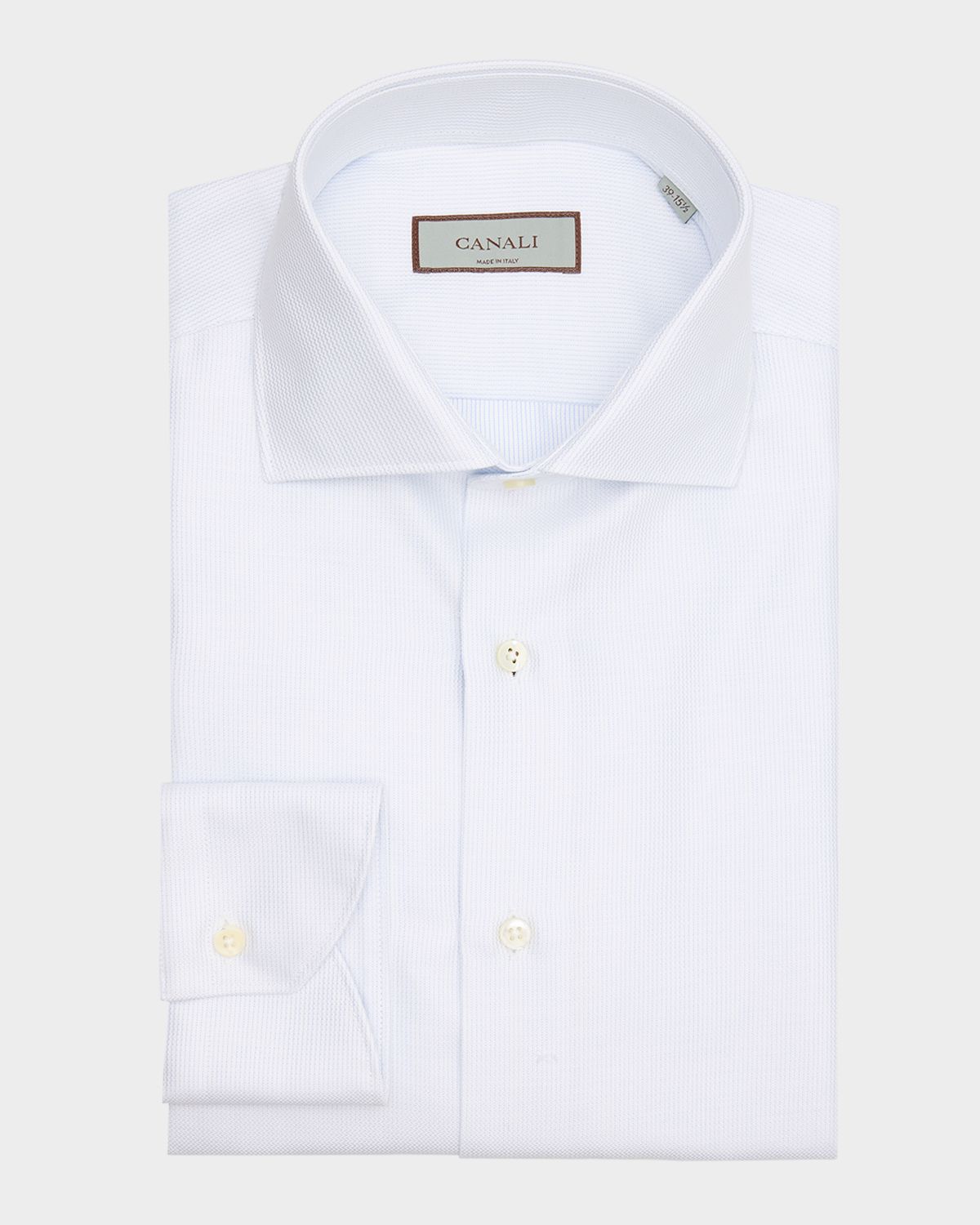 Canali Men 's Cotton Micro-Structure Dress Shirt