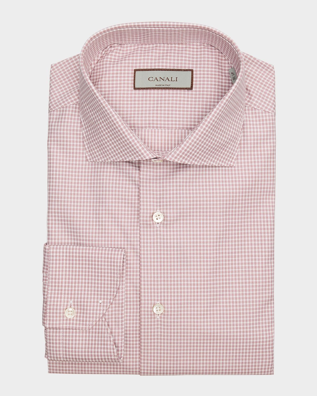 Canali Men 's Cotton Micro-Check Dress Shirt