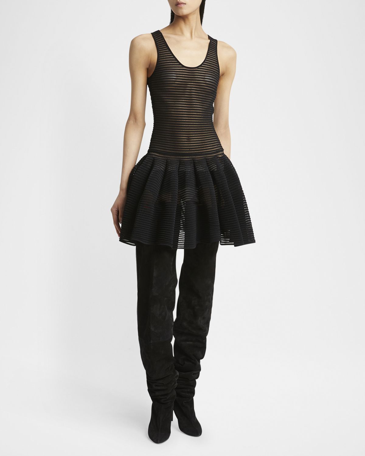 ALAIA Crinoline Flared Mini Dress