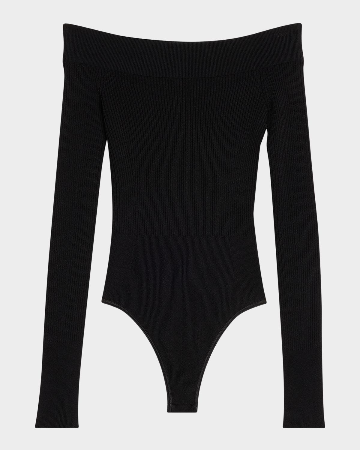 ALAÏA Off-The-Shoulder Long-Sleeve Rib Bodysuit | Thumbnail 6