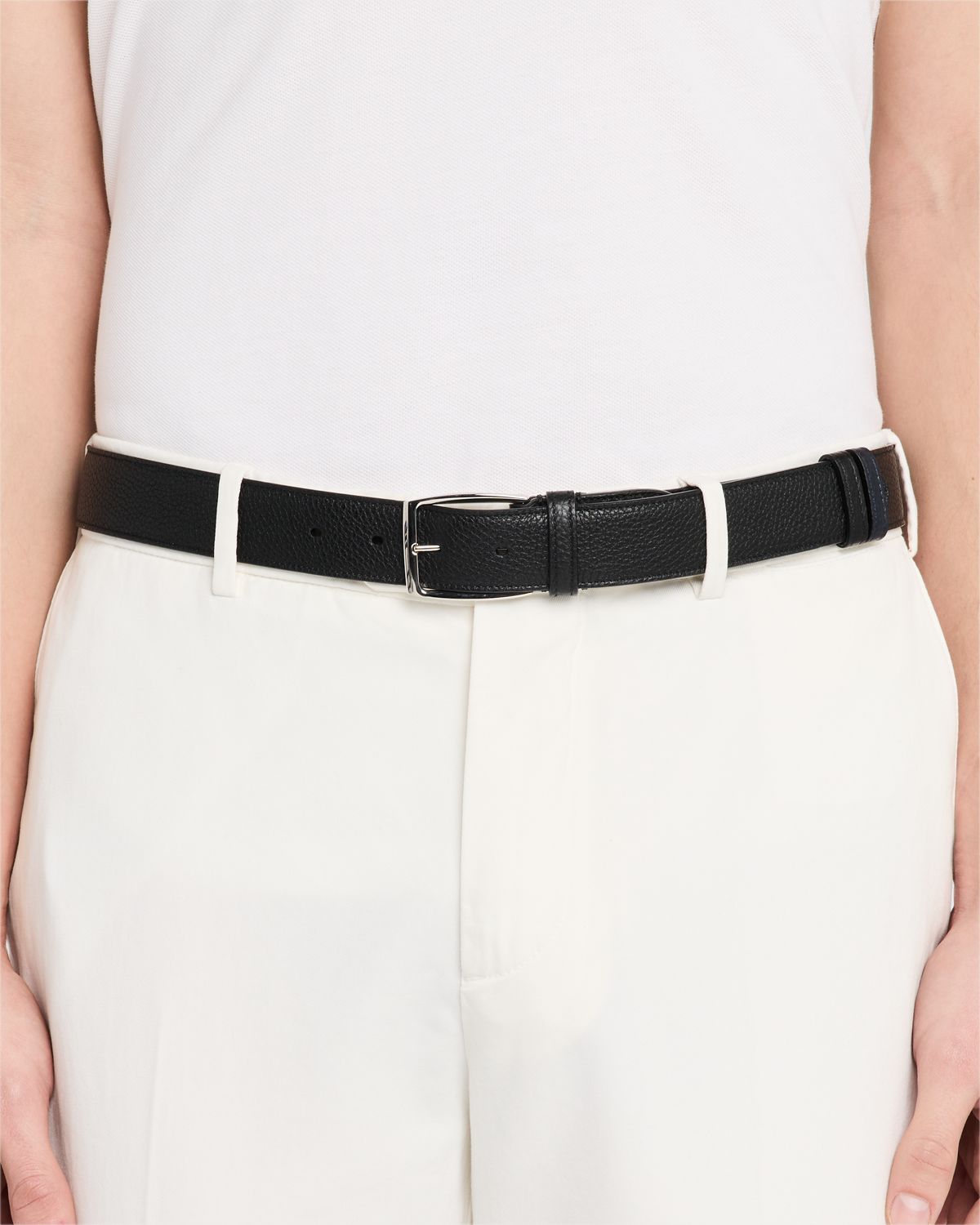 dunhill Men 's Grained Leather Belt