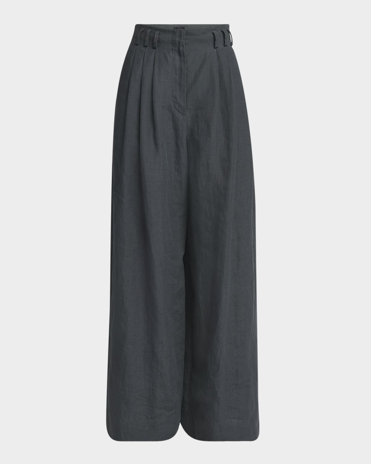 Giorgio Armani Pleated Wide-Leg Linen Trousers