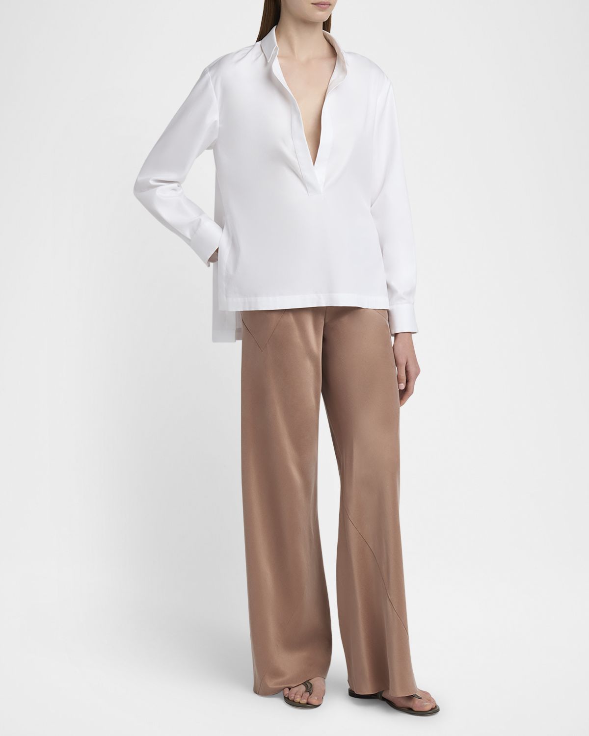 Giorgio Armani Cotton Twill Tunic Blouse