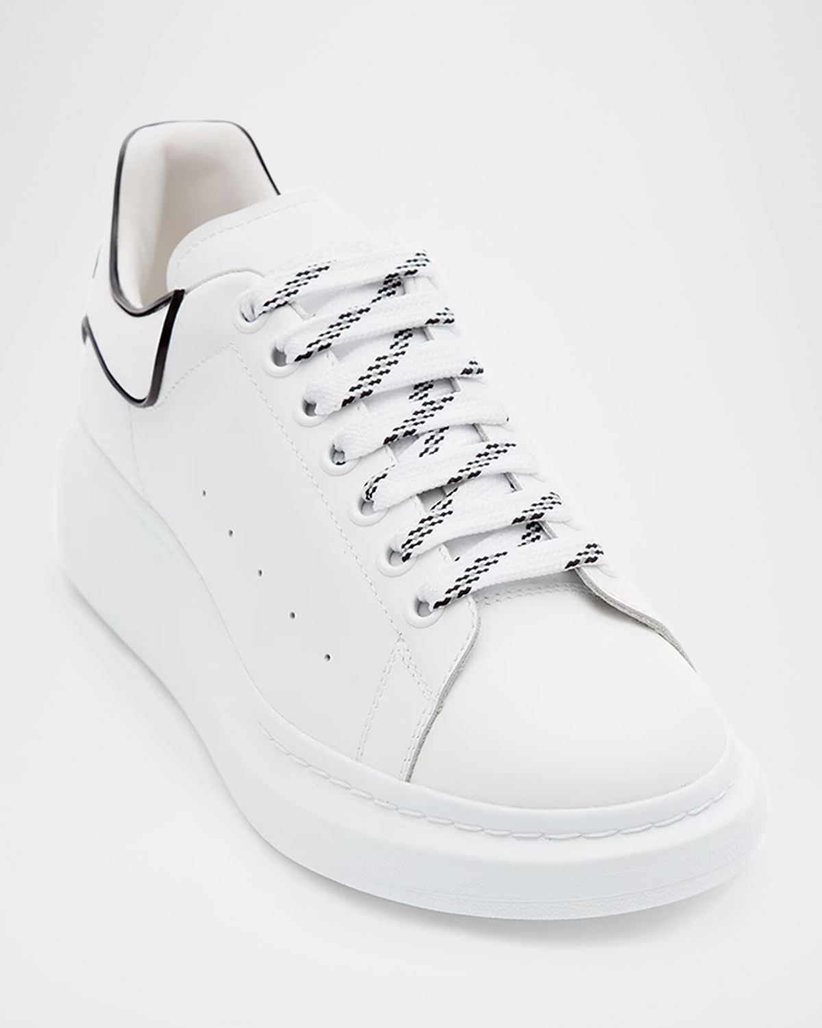 McQueen Men 's Contrast-Trim Leather Oversized Sneakers