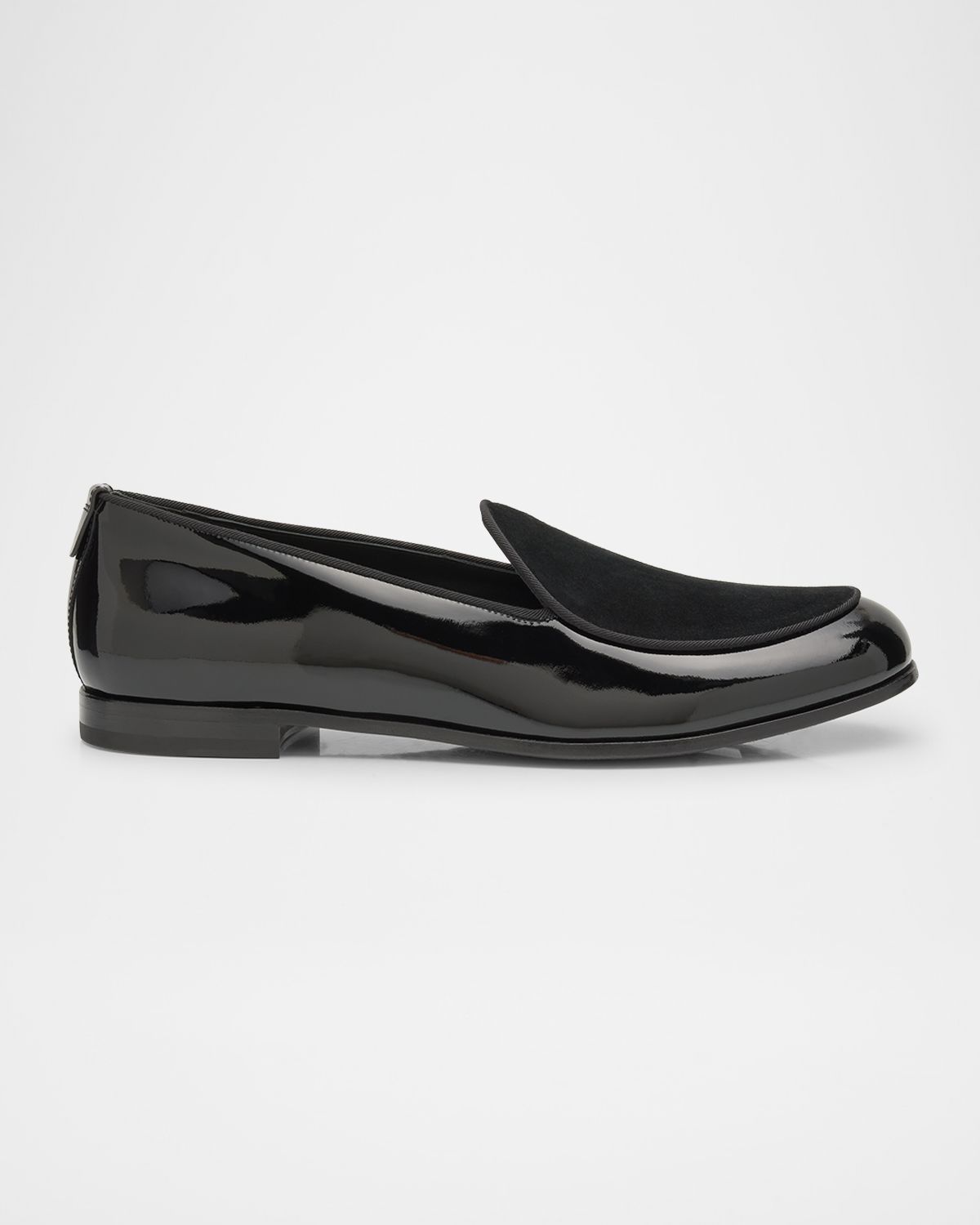Giorgio Armani Men 's Leather and Velvet Loafers