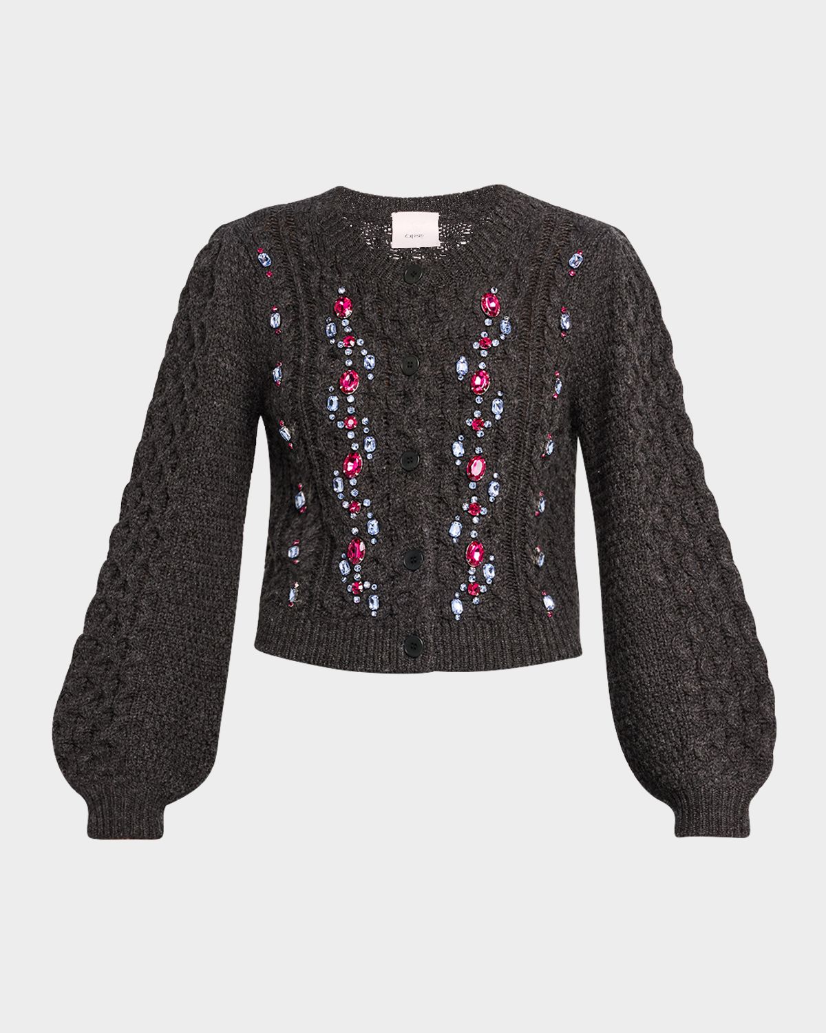 Cinq a Sept Joelle Embellished Cable-Knit Cardigan