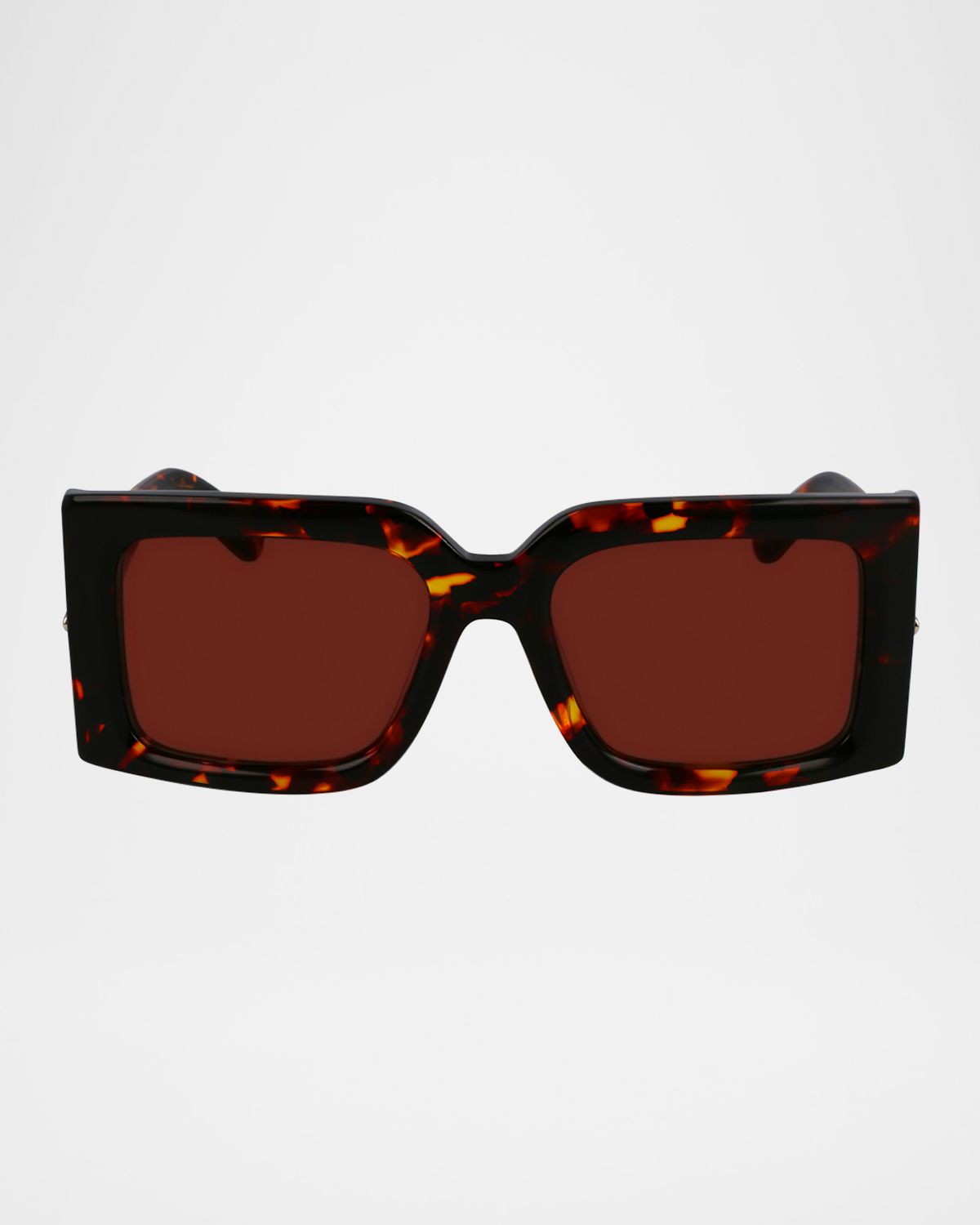 Ferragamo Prisma Modified Acetate Rectangle Sunglasses