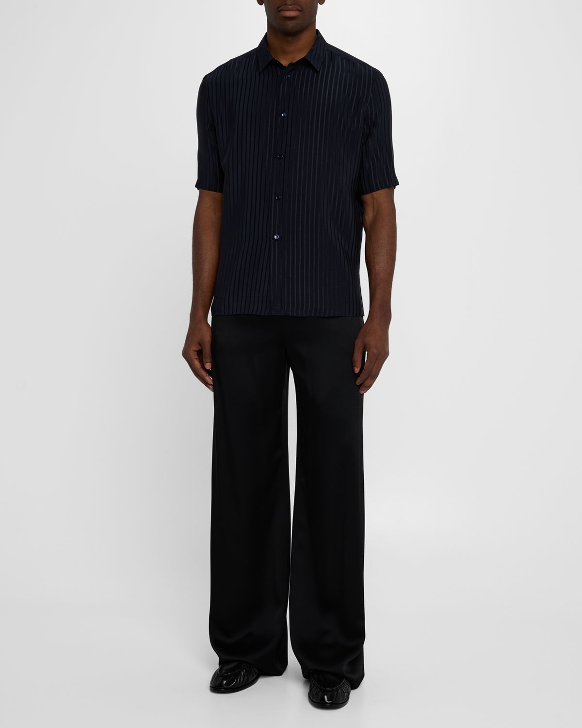 Saint Laurent Men 's Tonal Stripe Button-Down Shirt