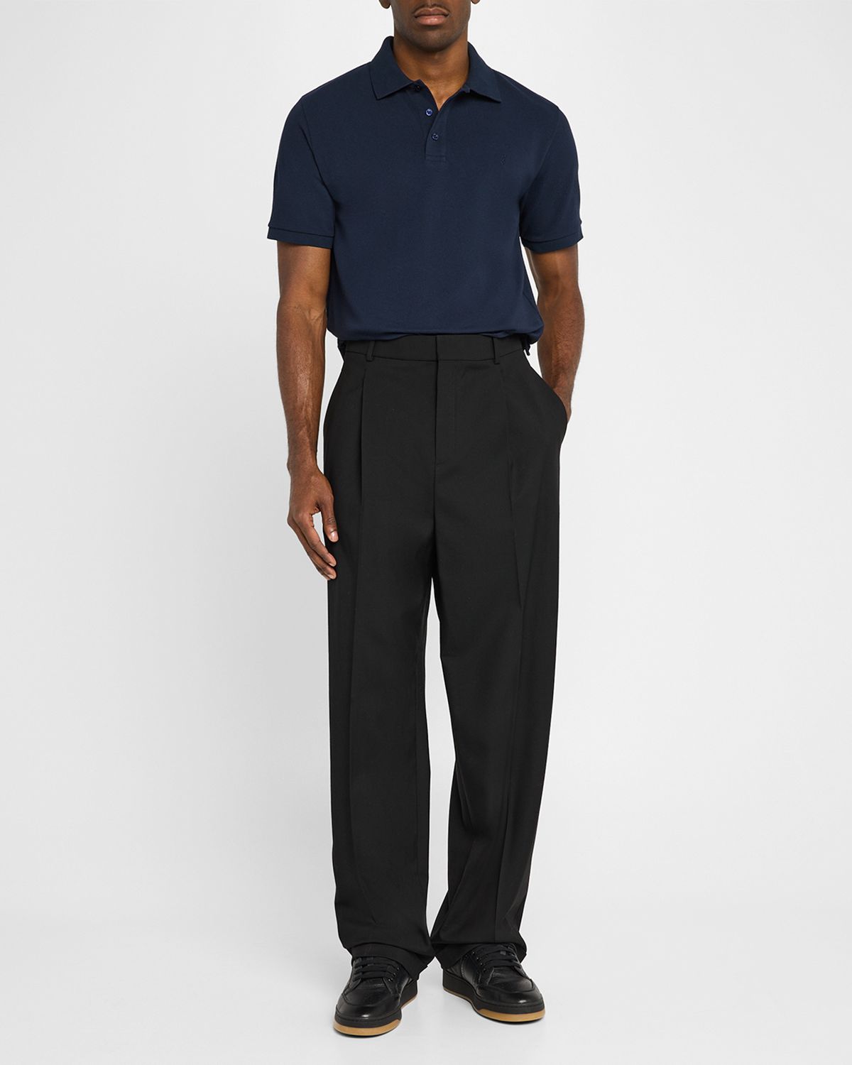 Saint Laurent Men 's Pique Polo Shirt