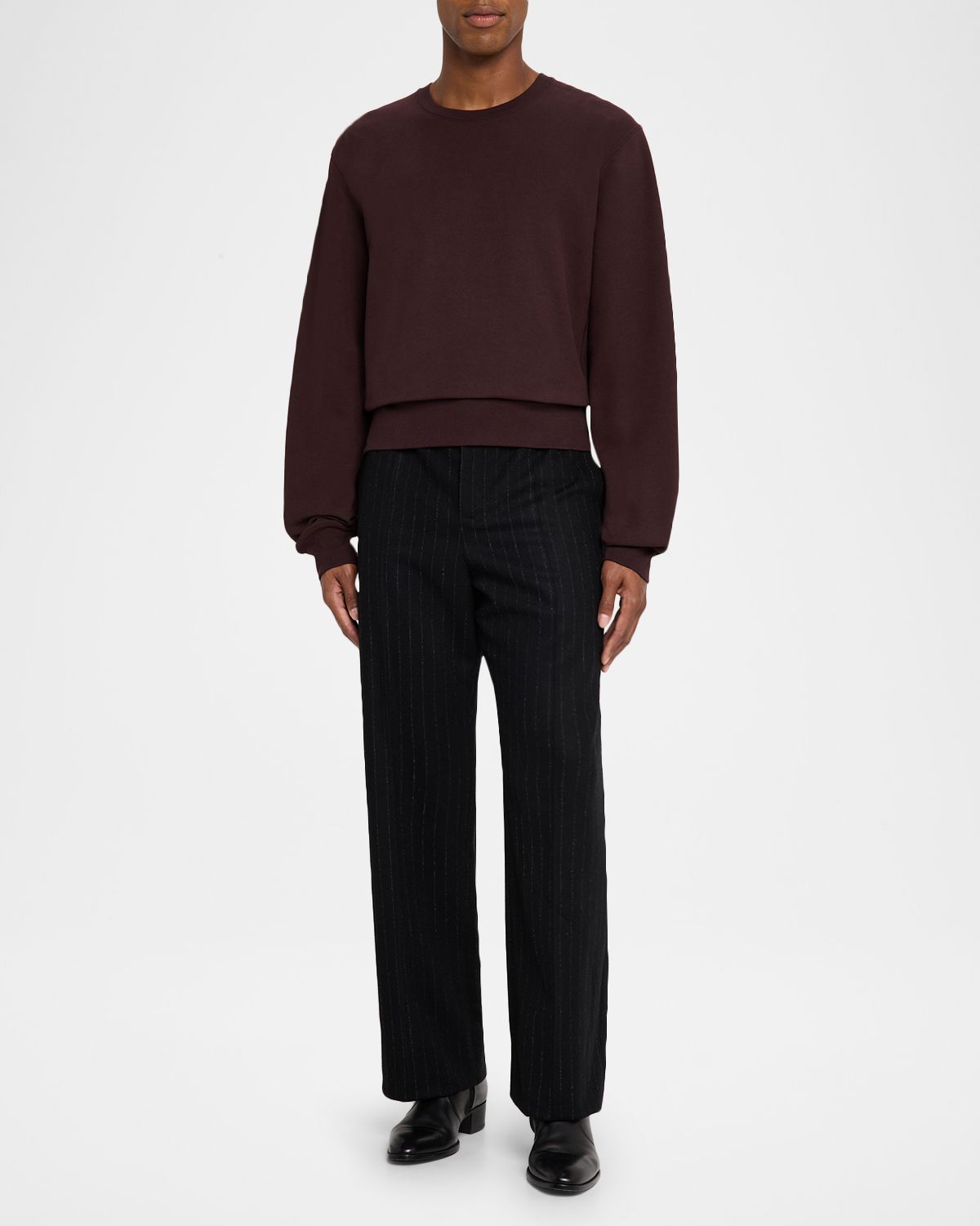 Saint Laurent Men 's Solid Terry Sweater