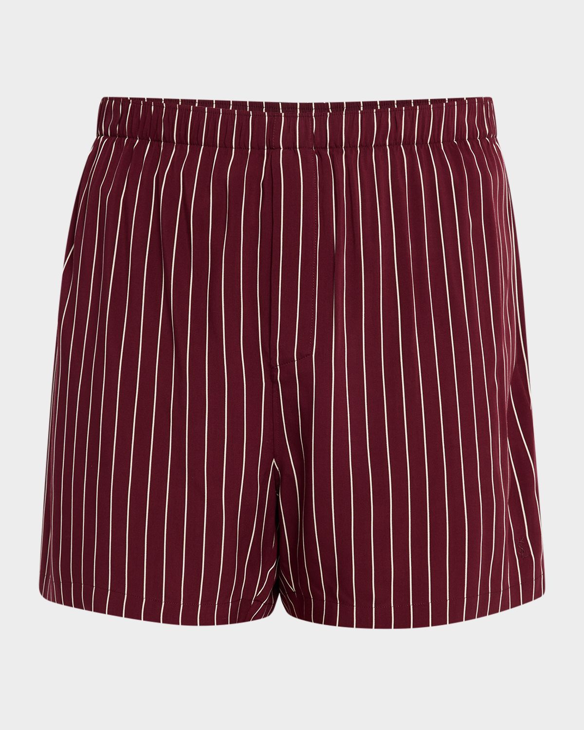 Saint Laurent Men 's Cassandre Striped Shorts