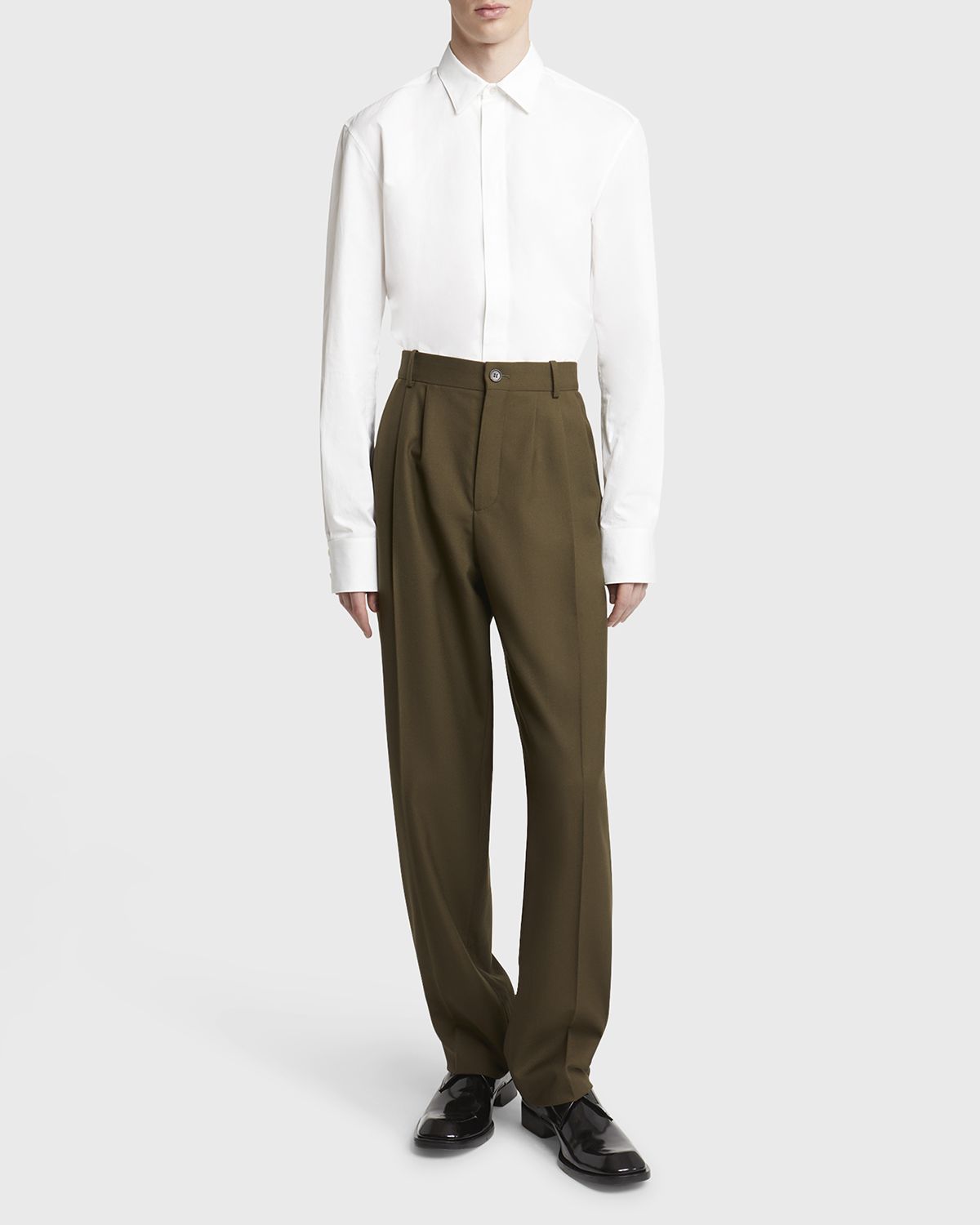 Saint Laurent Men 's Solid Cotton Sport Shirt