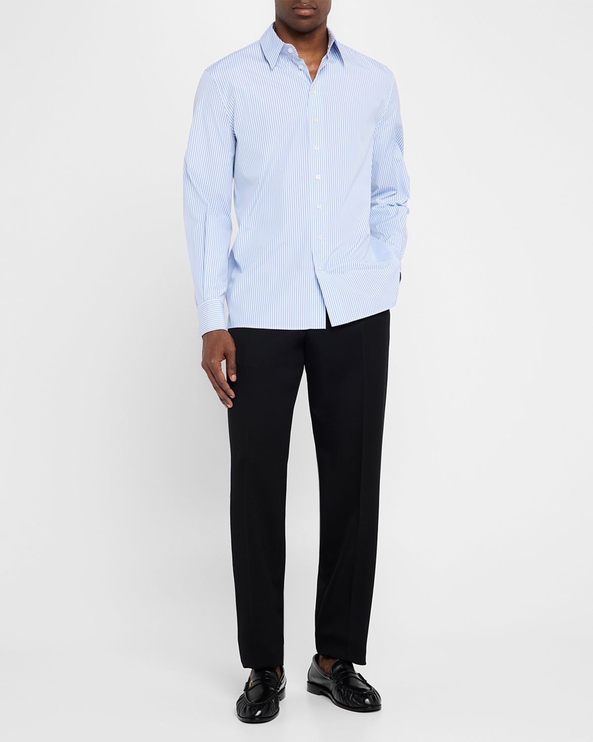 Saint Laurent Men 's Relaxed-Fit Cotton Stripe Sport Shirt