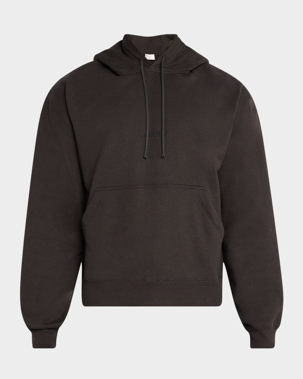 Saint Laurent Men 's Fleece Tonal Logo Hoodie | Thumbnail 6