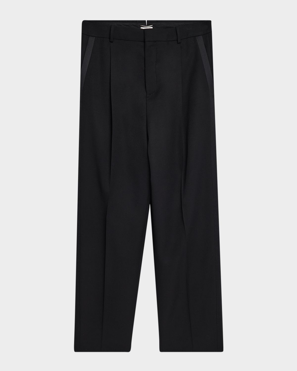 Saint Laurent Men 's Grain de Poudre Tuxedo Pants