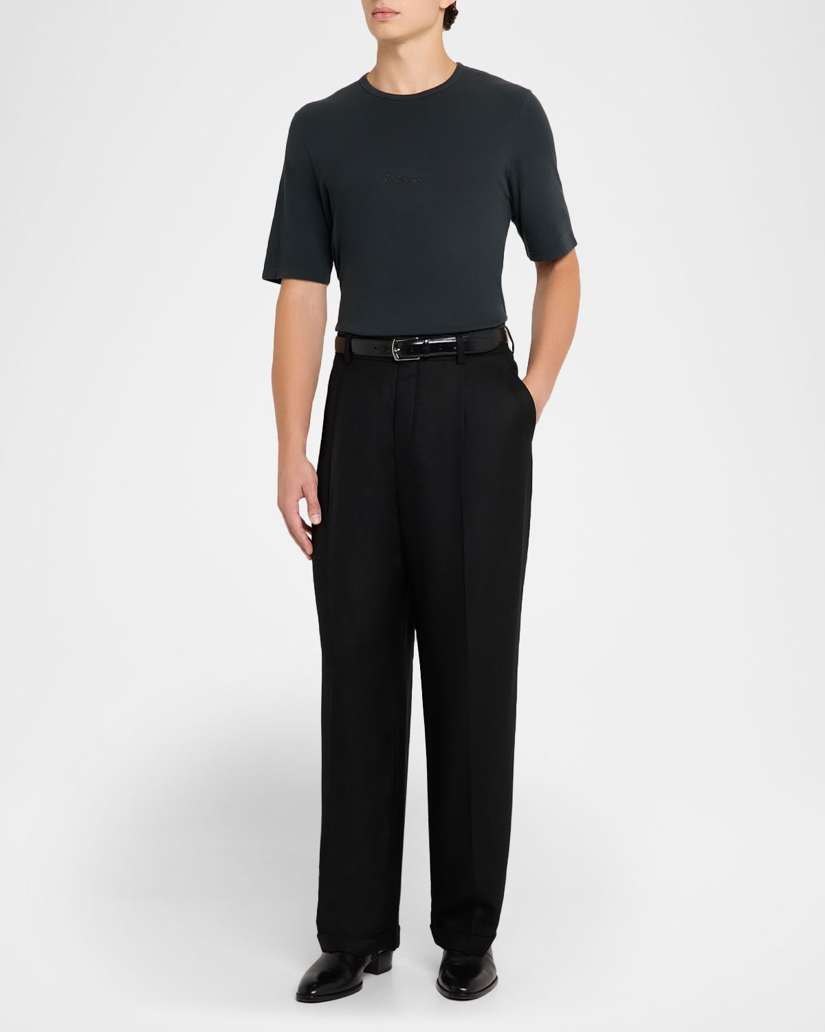 Saint Laurent Men's Basic Logo T-Shirt