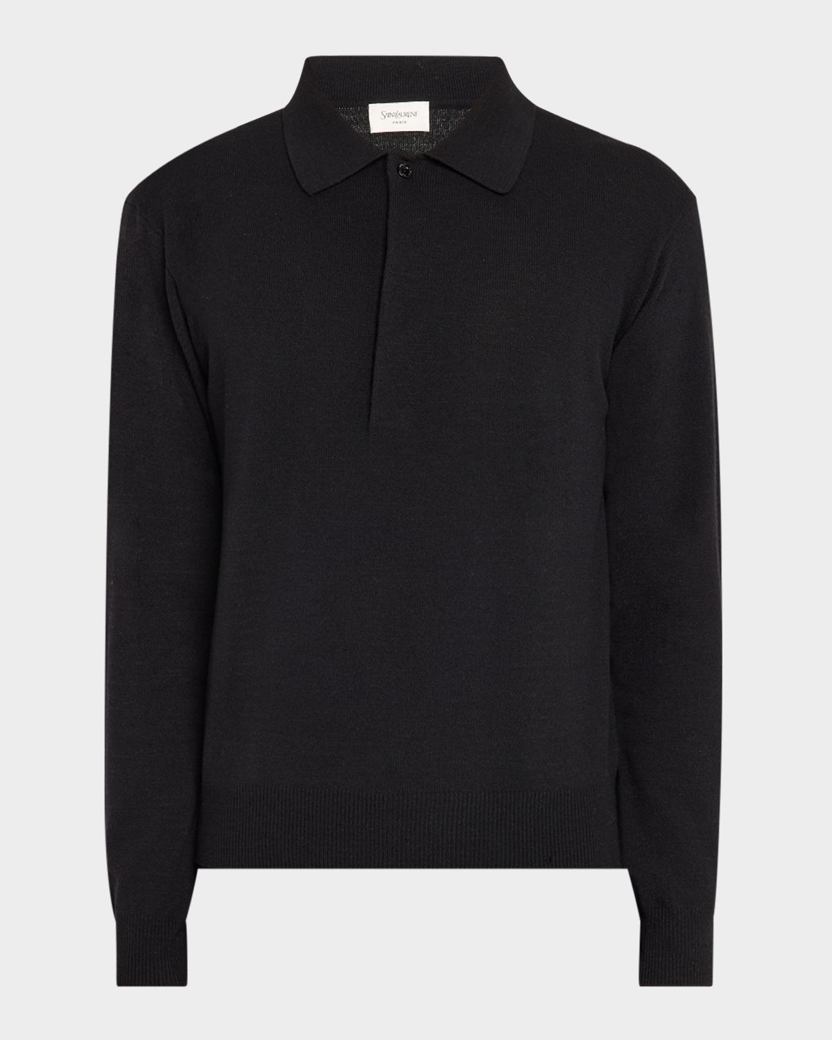Saint Laurent Men 's Solid Knit Polo Shirt