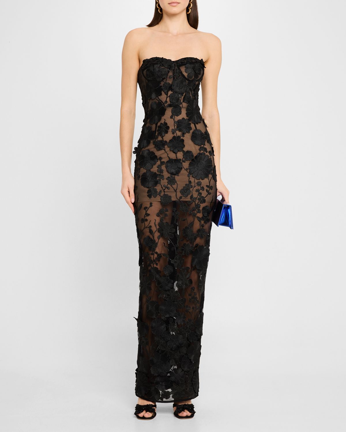 Bronx and Banco Jasmine Strapless Floral Applique Gown | Thumbnail 2 Bronx and Banco Jasmine Strapless Floral Applique Gown | Thumbnail 2