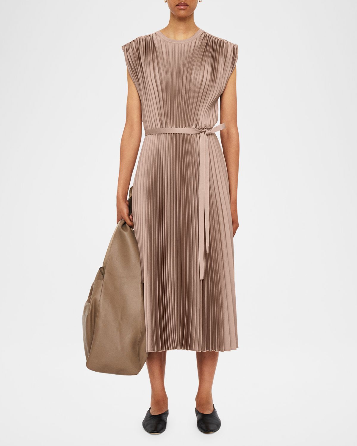 Joseph Volta Sleeveless Plisse Midi Dress