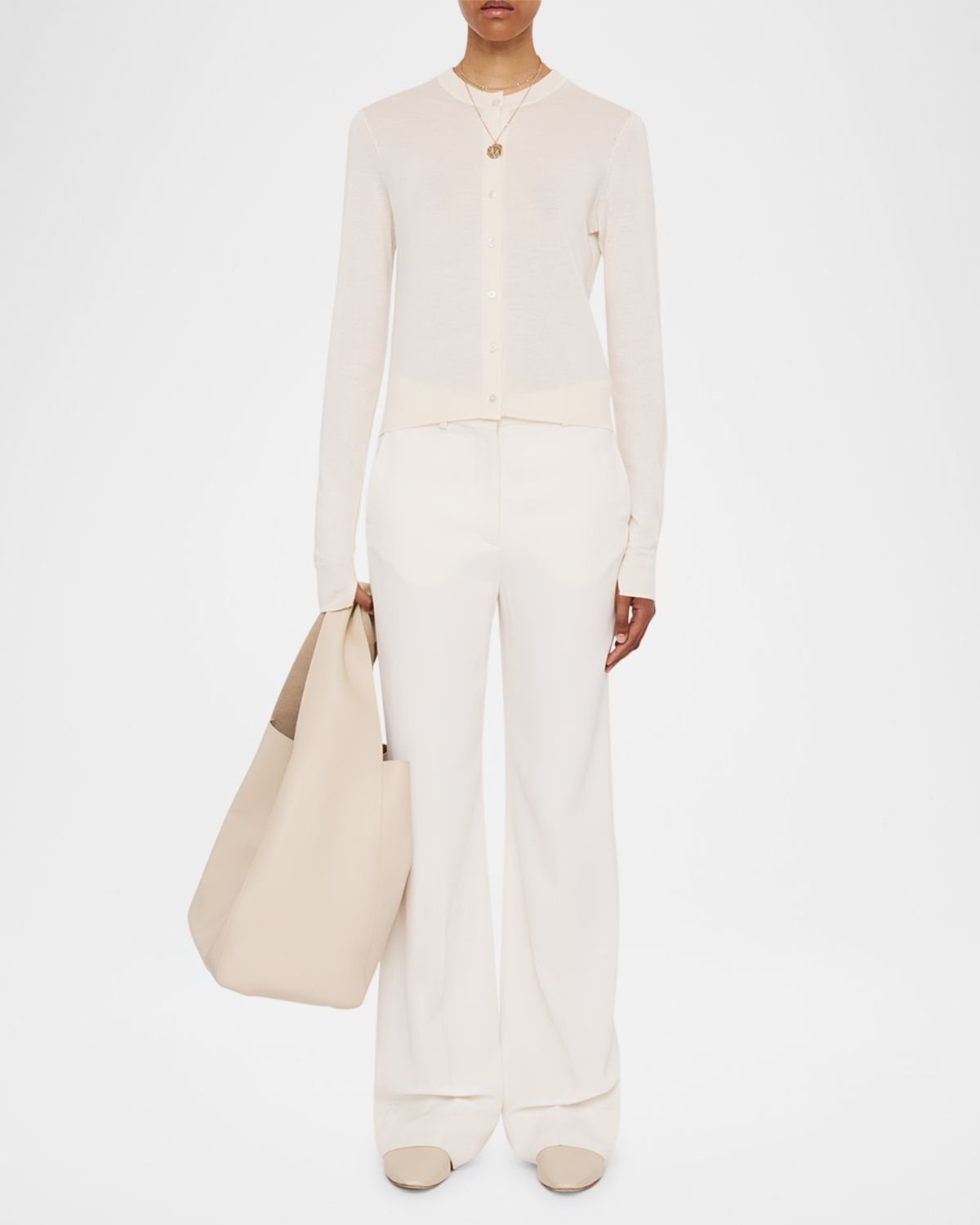 Joseph Button-Down Crewneck Cardigan