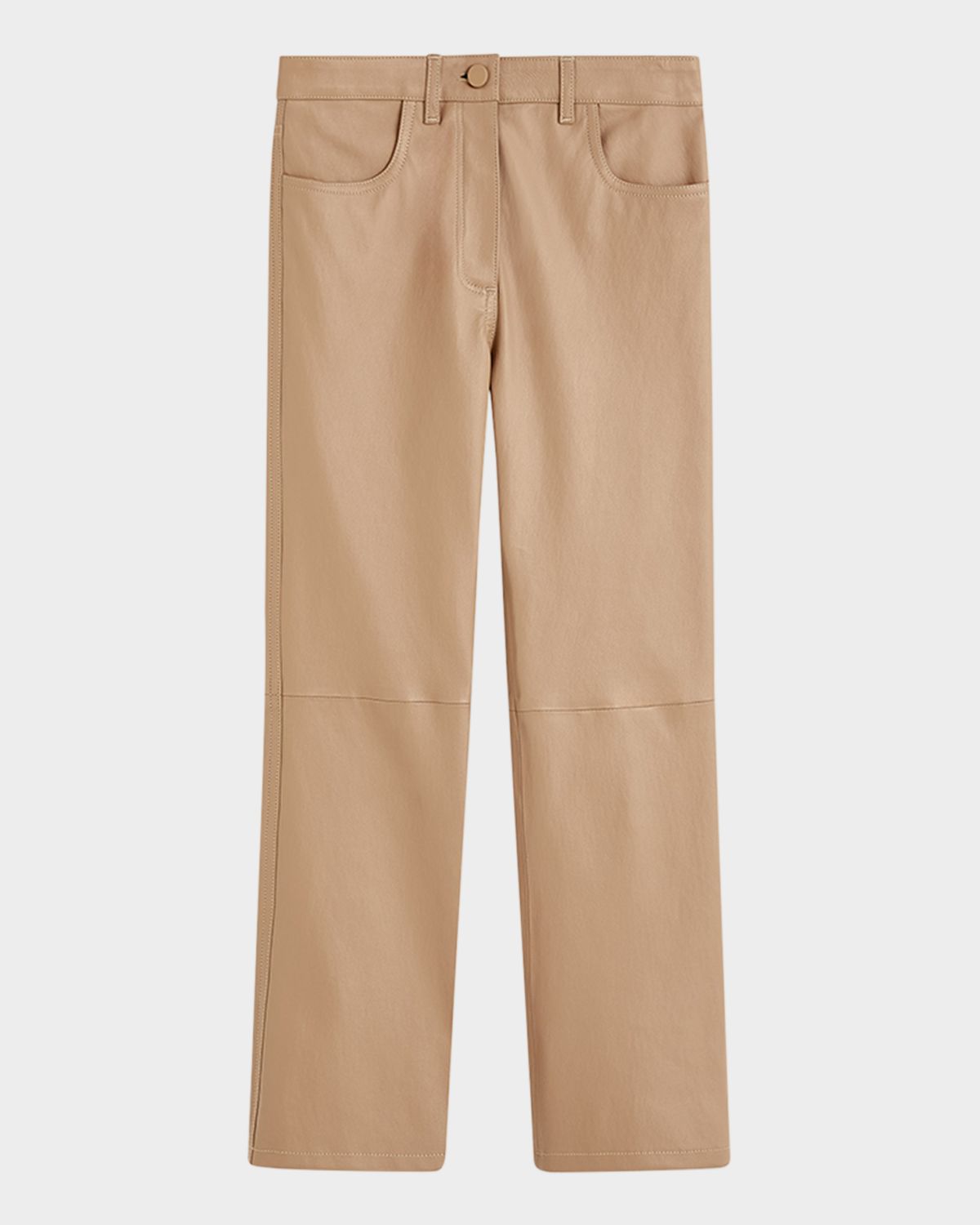 Joseph Duke Cropped Straight-Leg Leather Pants