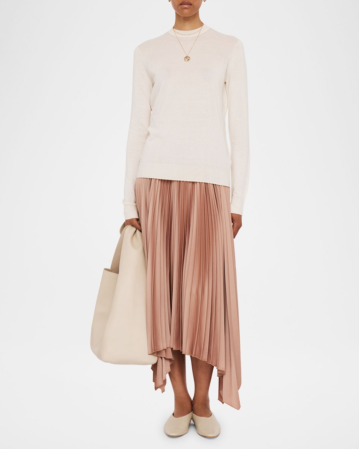 Joseph Crewneck Cashmere-Blend Sweater