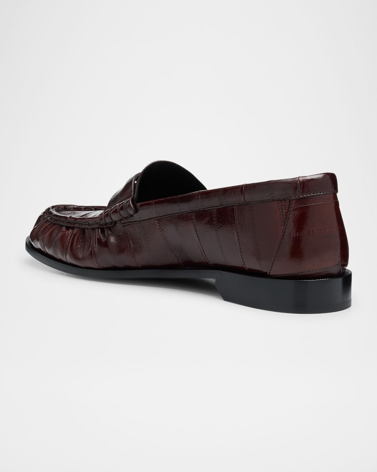 Saint Laurent Men 's Eel Leather Cassandre Penny Loafers | Thumbnail 4