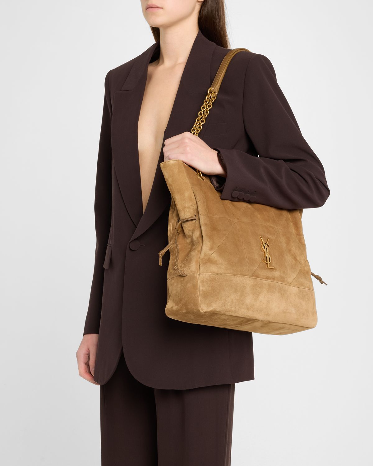 Saint Laurent Jamie 4.3 Medium Drawstring Suede Shoulder Bag