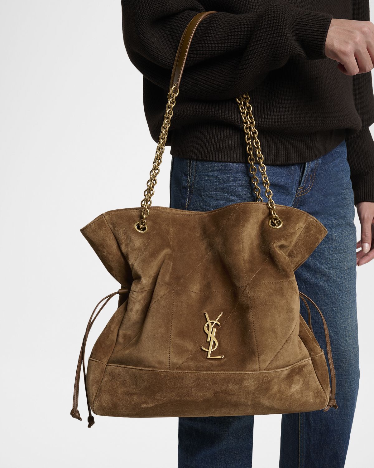 Saint Laurent Jamie 4.3 Medium Drawstring Suede Shoulder Bag
