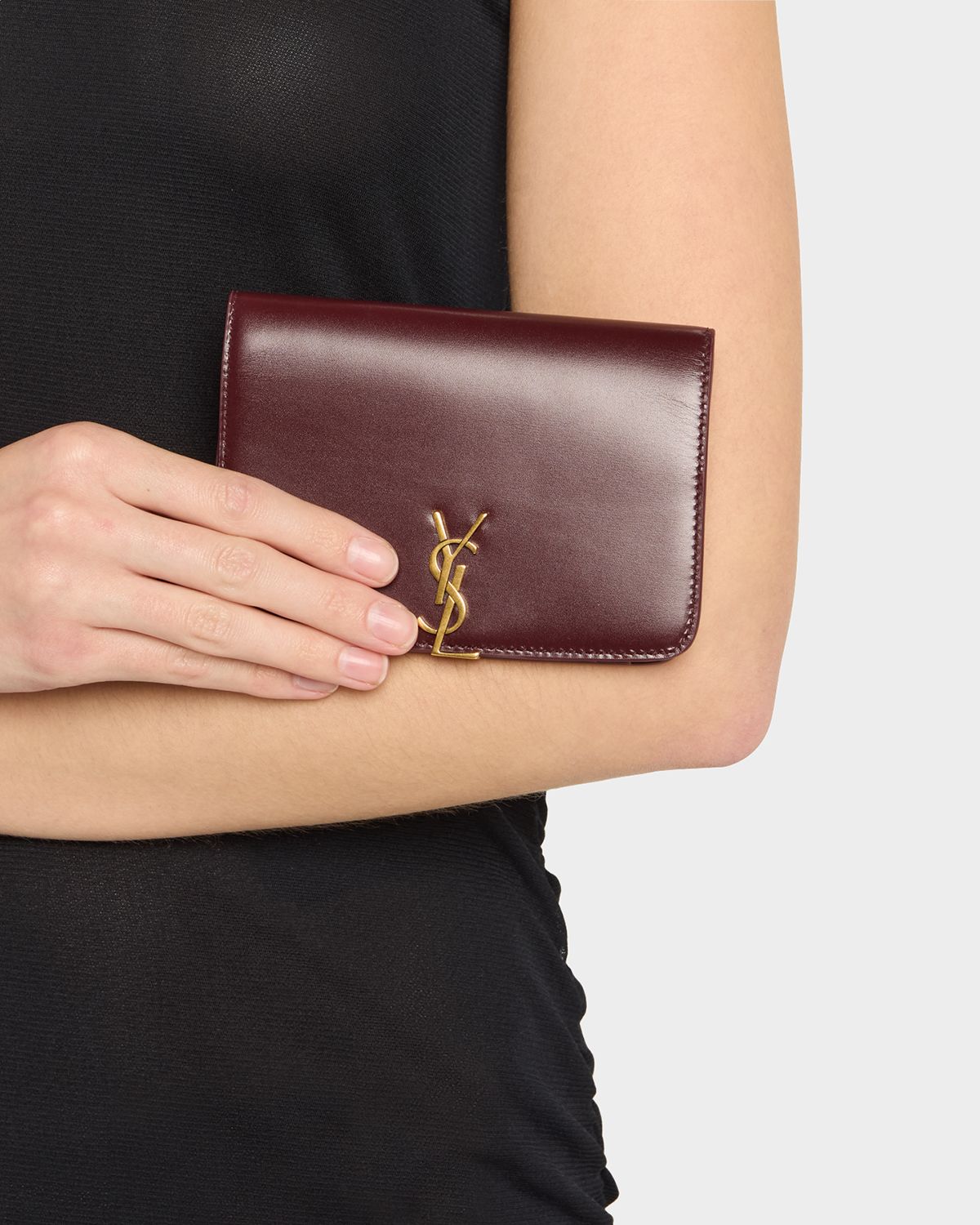 Saint Laurent YSL Passport Holder in Calfskin