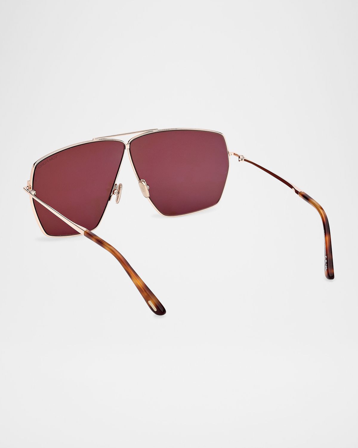 TOM FORD Stella Aviator Square Metal Sunglasses
