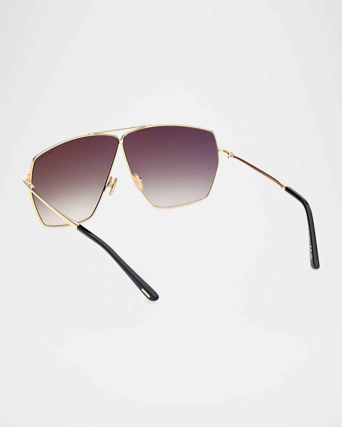 TOM FORD Stella Aviator Square Metal Sunglasses