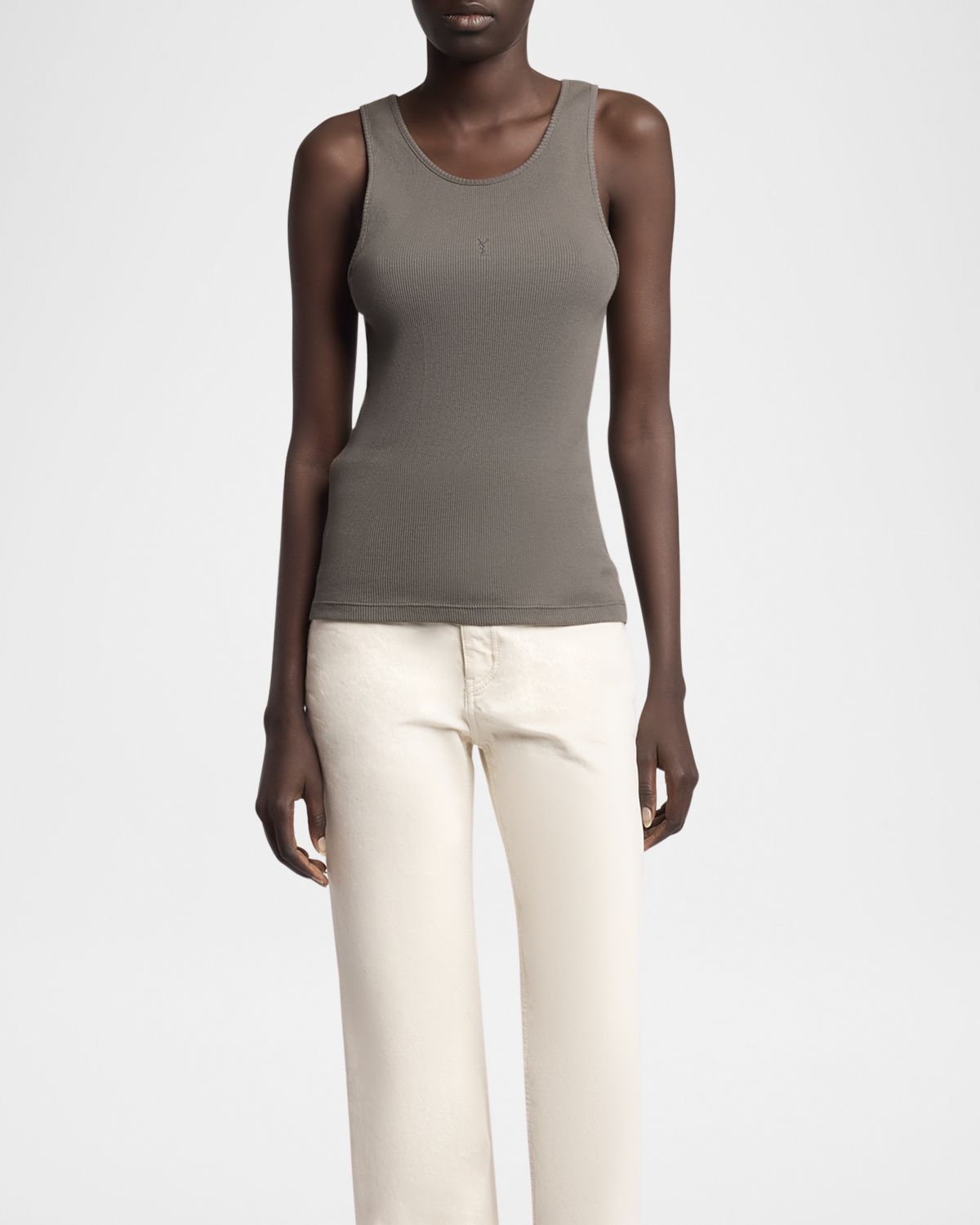 Saint Laurent YSL Embroidered Tank Top