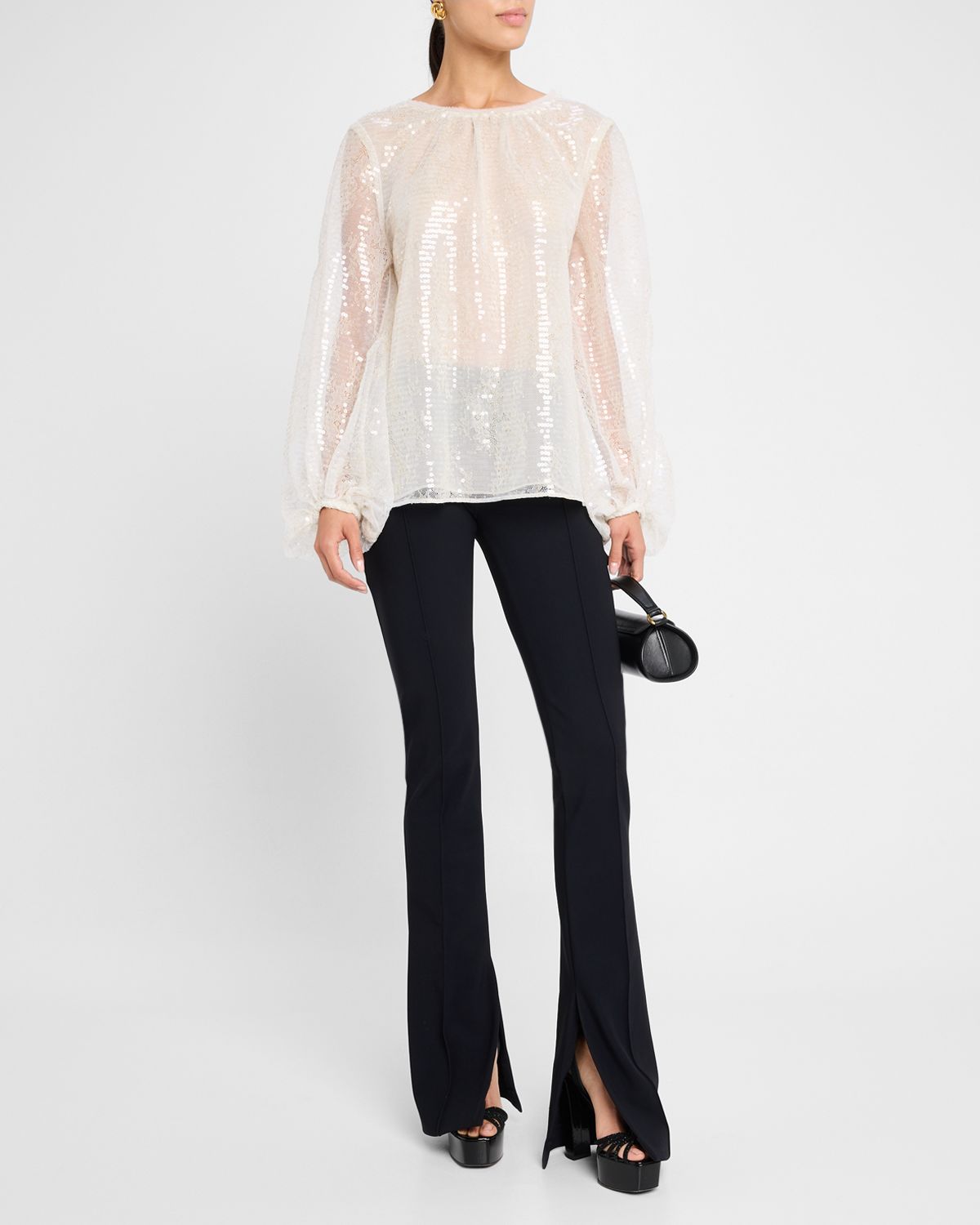 Le Superbe Sparkling Long-Sleeve Femme Blouse