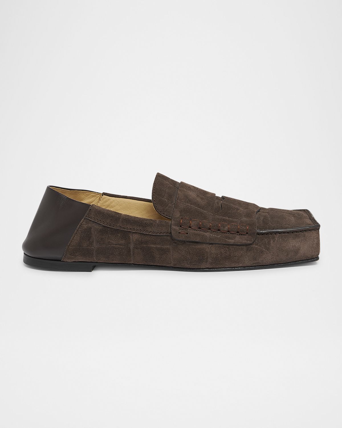 Jacquemus Men 's Les Mocassins Carre Suede Penny Loafers