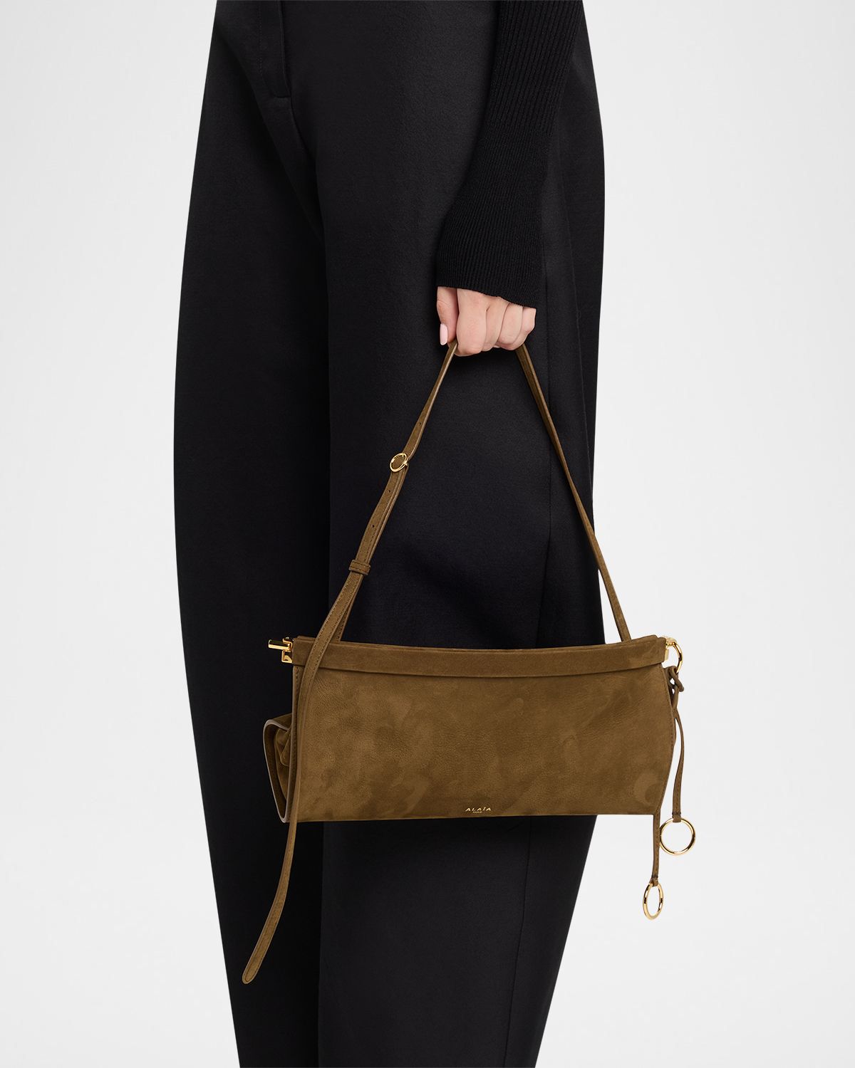 ALAÏA Mina 20 Top-Handle Bag in Perforated Suede | Thumbnail 6