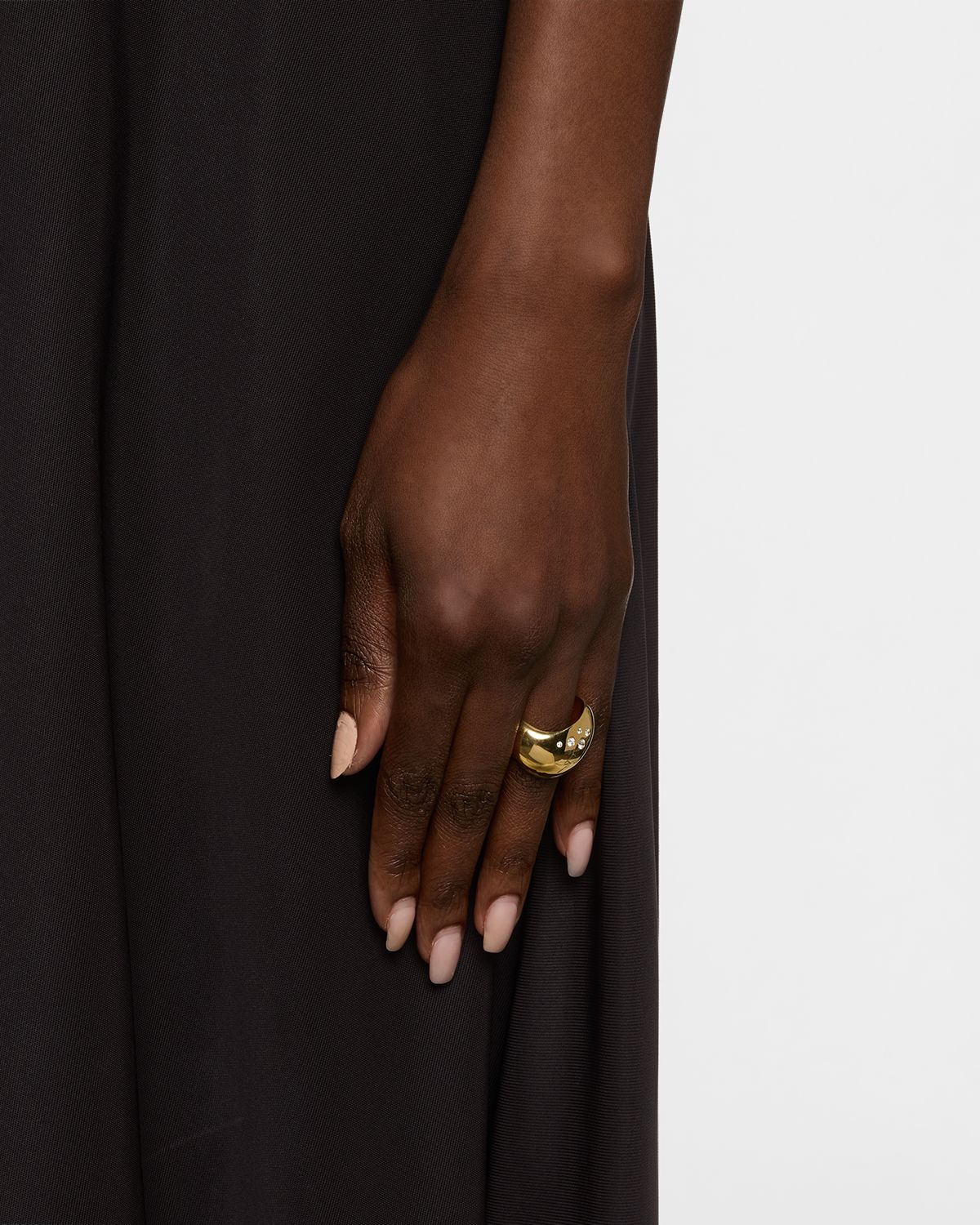 Walters Faith 18K Yellow Gold and Burnished Diamond Wave Ring