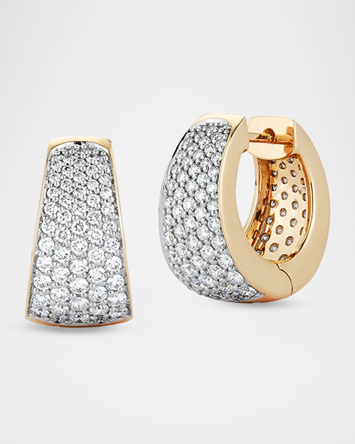 Walters Faith Lytton 18K Yellow Gold Pave Tapering Hoop Earrings