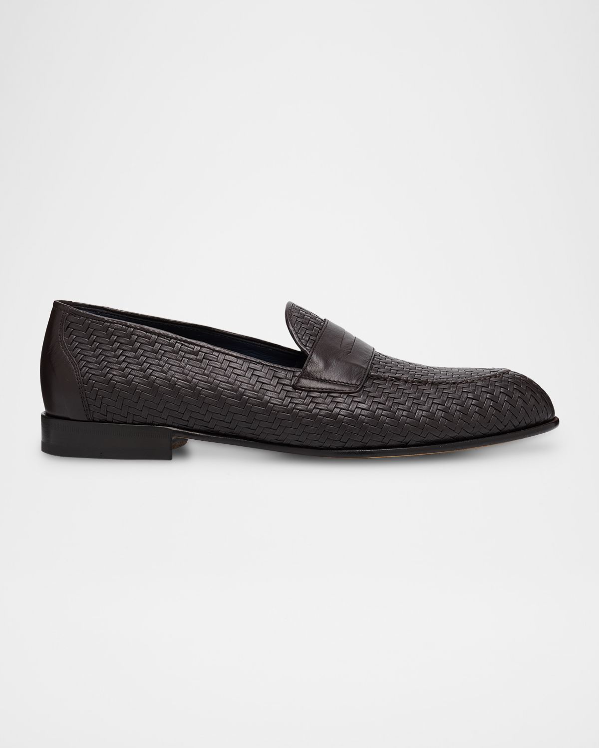 Brioni Men 's Woven Napa Leather Penny Loafers