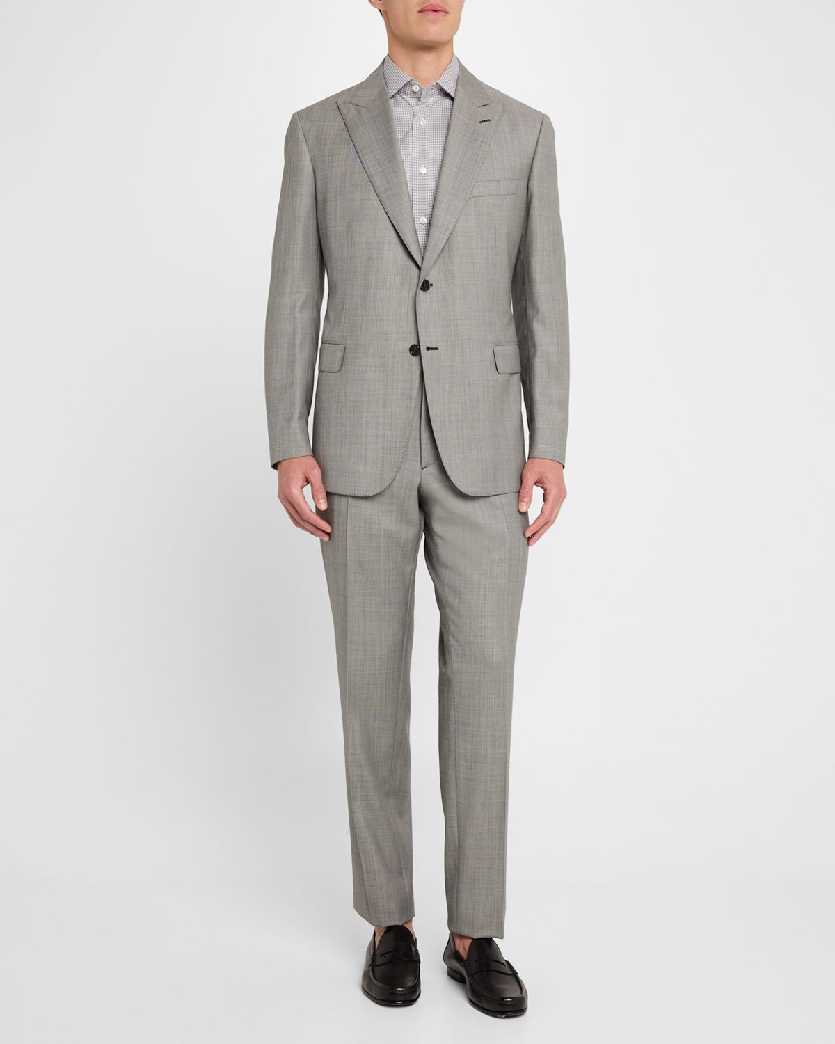 Brioni Men 's Wool Sharkskin Suit