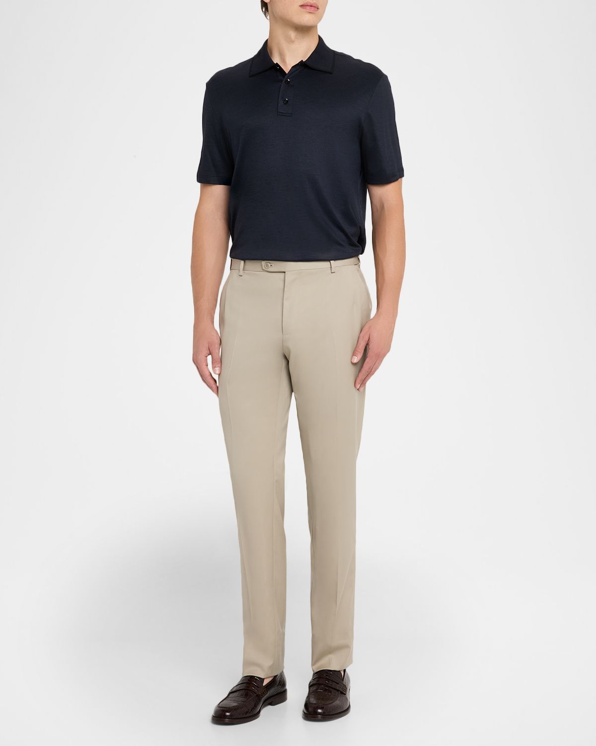 Brioni Men 's Wool Twill Flat-Front Pants