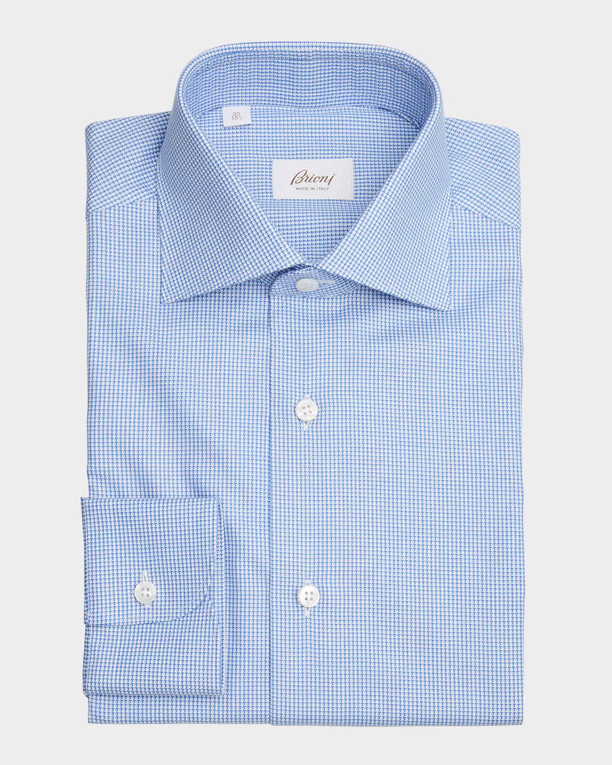 Brioni Men 's Cotton Micro-Houndstooth Dress Shirt
