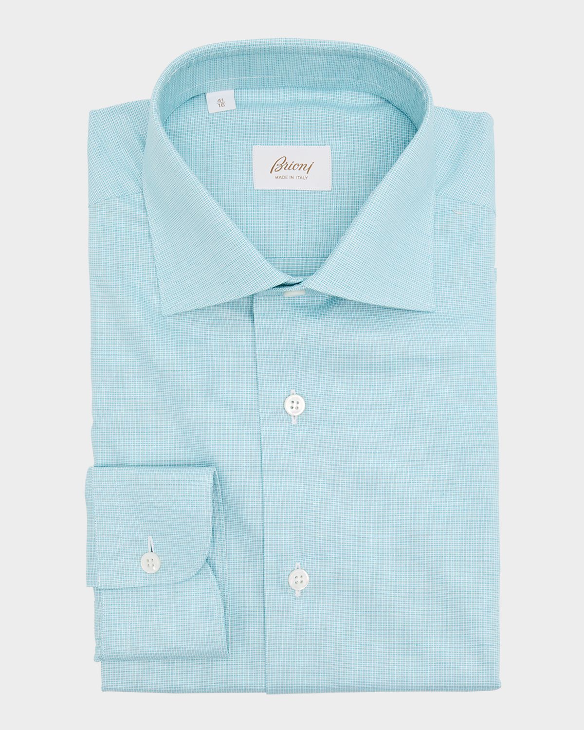 Brioni Men 's Cotton Textured Dress Shirt