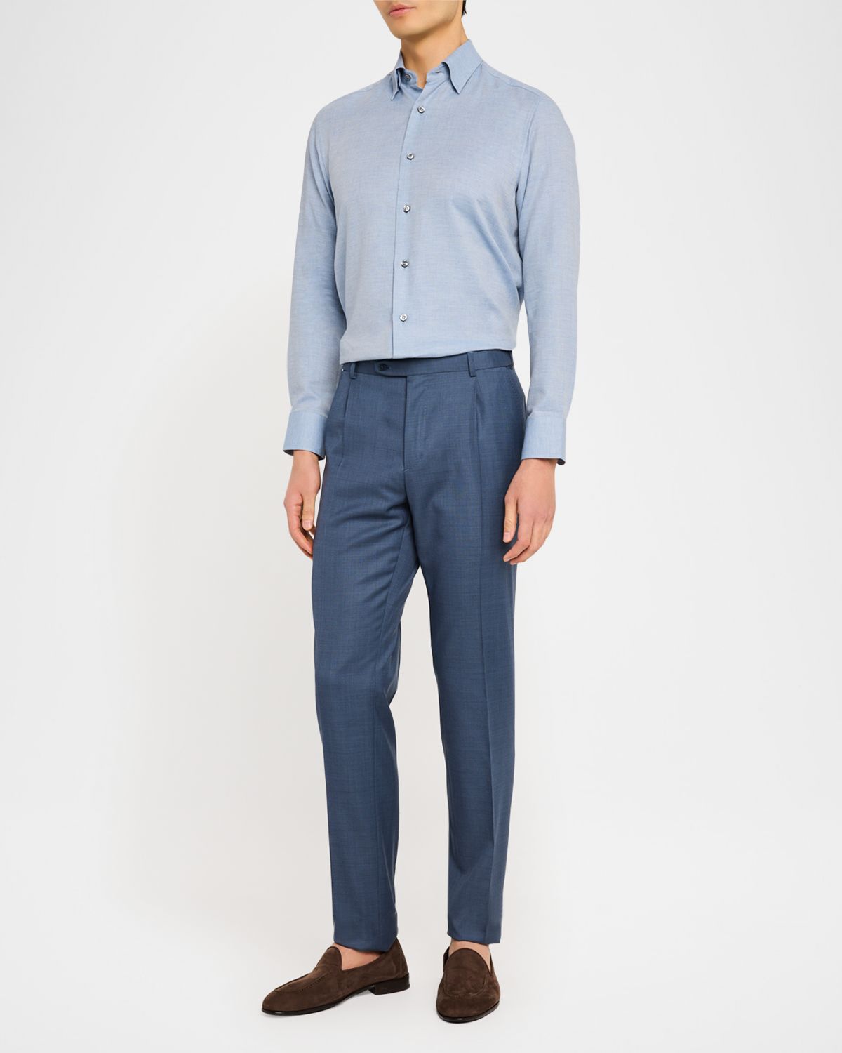 Brioni Men 's Wool Sharkskin Trousers
