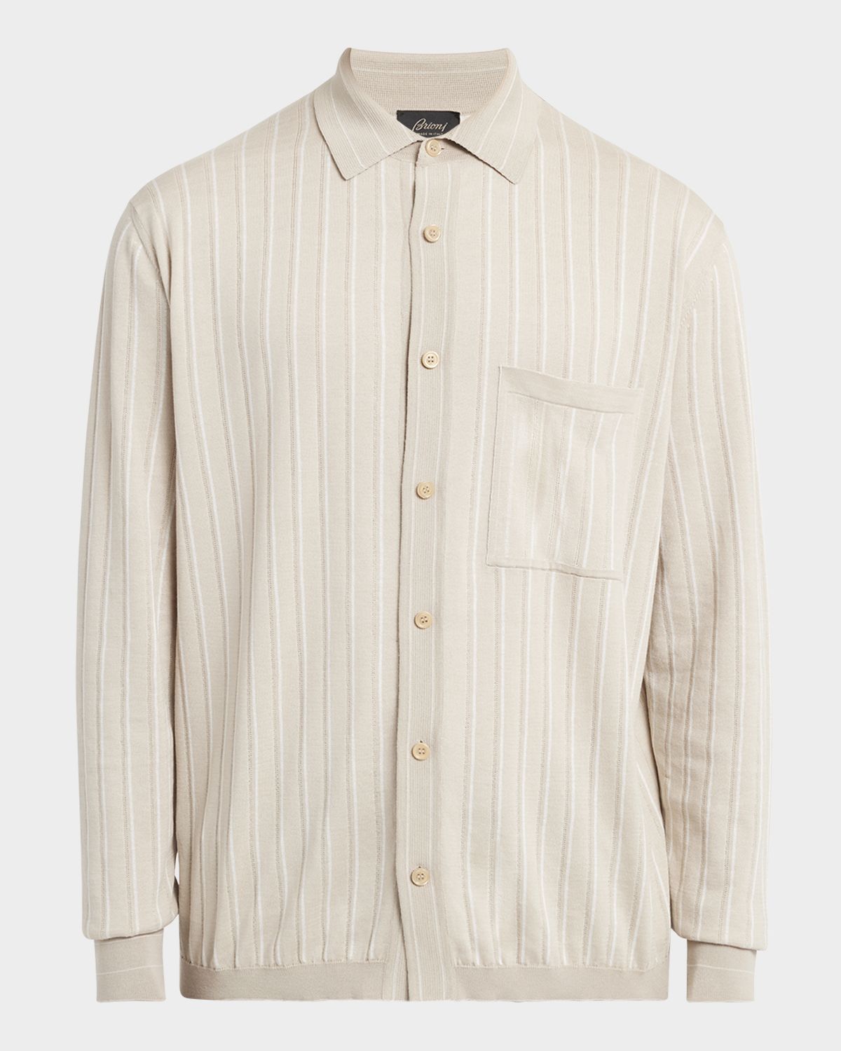 Brioni Men 's Long-Sleeve Striped Sweater