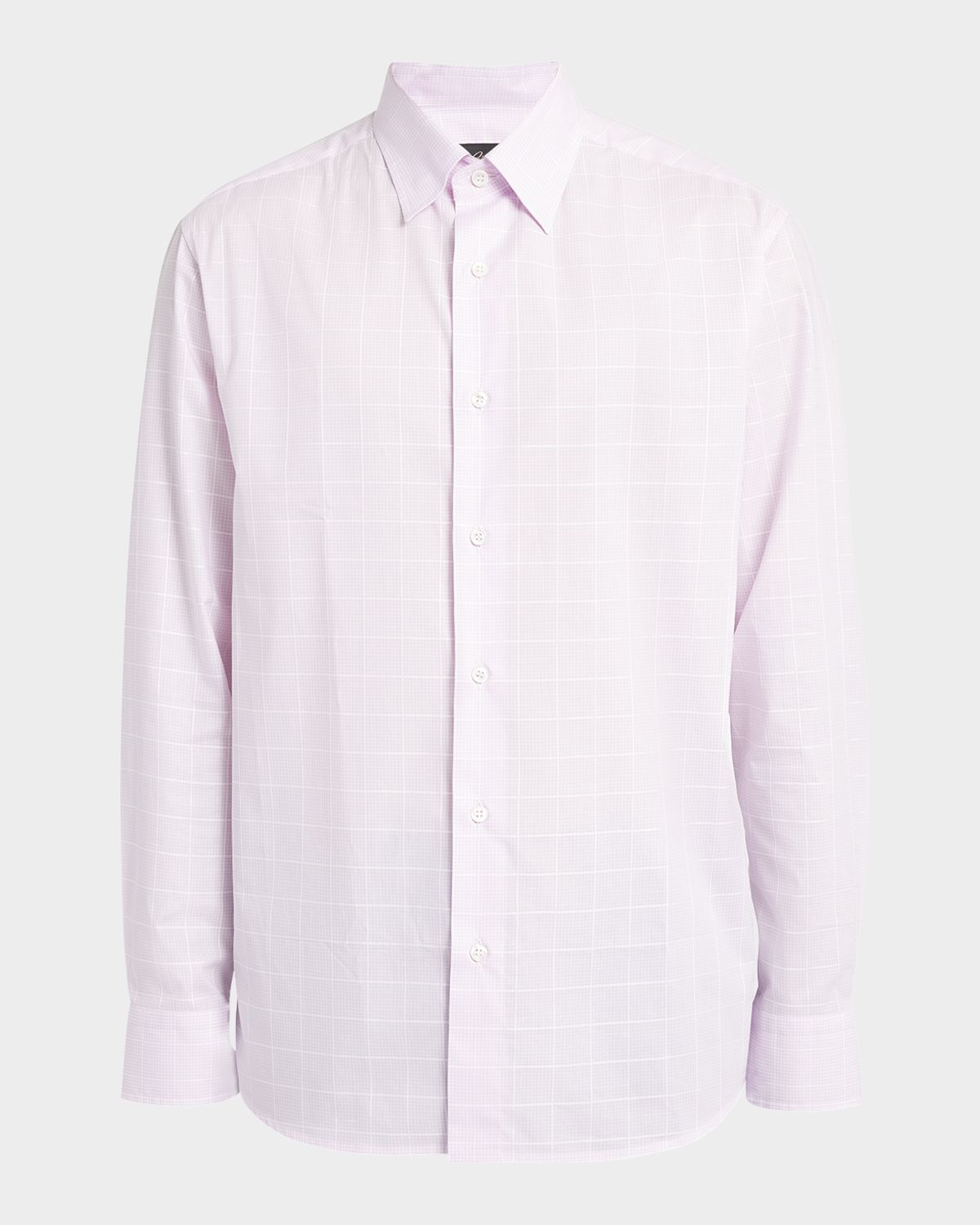 Brioni Men 's Cotton Windowpane Check Sport Shirt