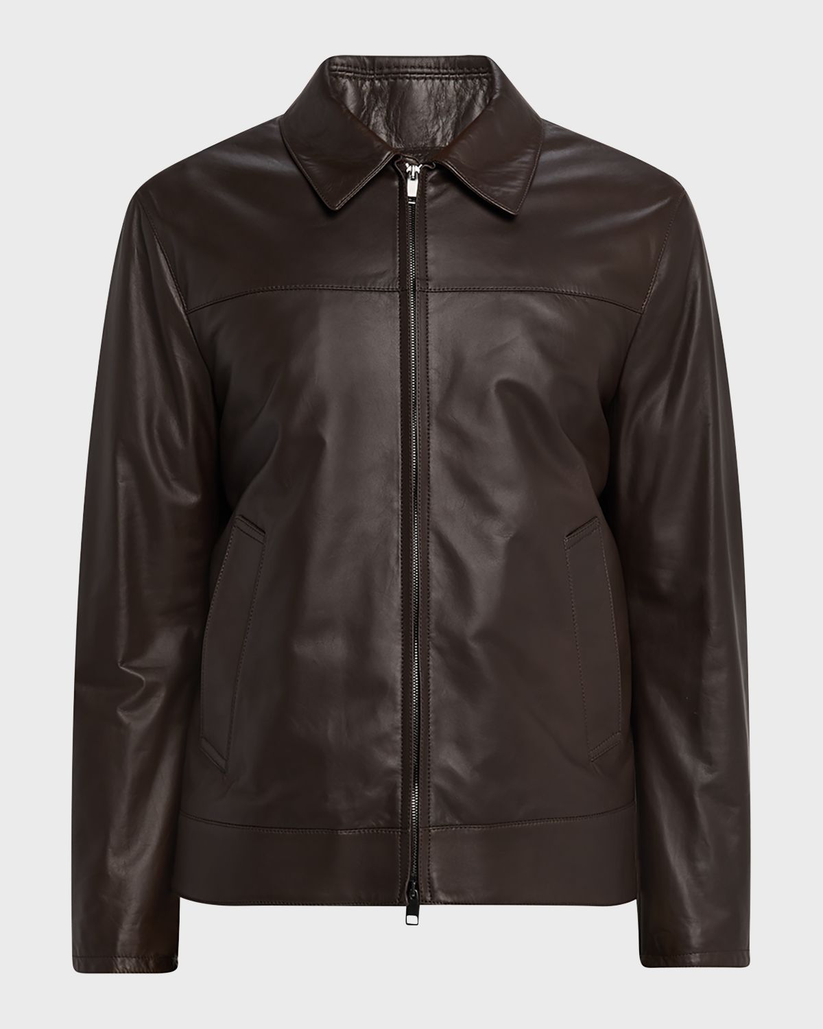 Brioni Men 's Leather Bomber Jacket