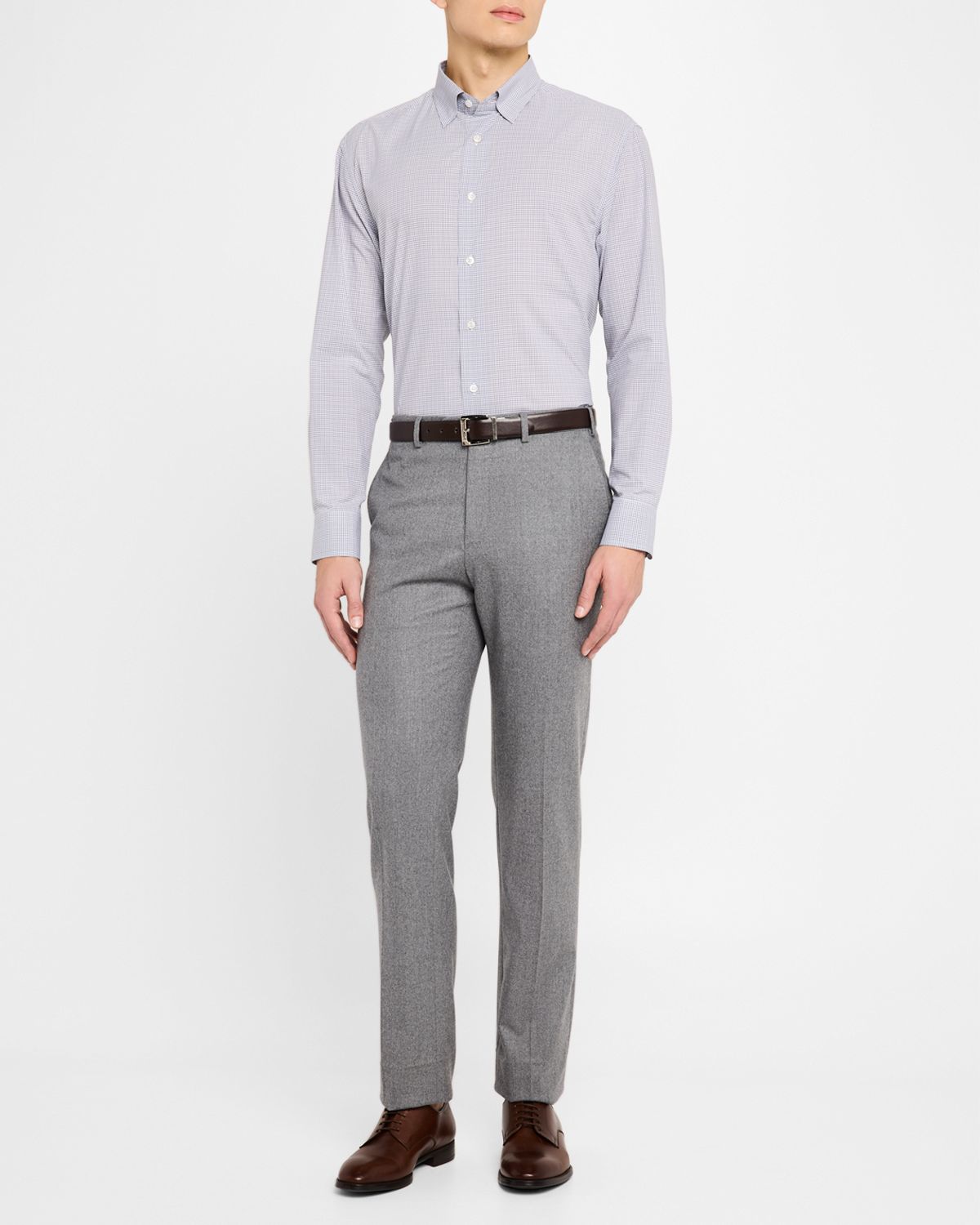 Brioni Men 's Cotton Micro-Check Sport Shirt